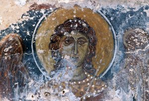Jesus fresco in church of Agia Anna
