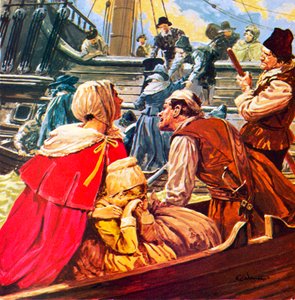 Protestants fleeing from France during the time of Louis XIV