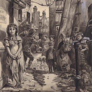 Victorian slum scene by C.L. Doughty