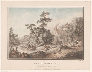 Landscape with Shepherds and Fishermen by C.L. Jubier