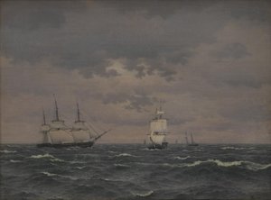 A Corvette Reefing Sails in a Freshening Wind and Some Other Ships