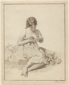 A Little Girl Who Pricked Her Finger on a Rose Thorn by Christoffer Wilhelm Eckersberg