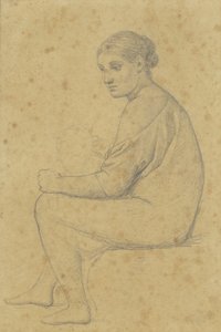 A Seated Woman with a Child Leaning on Her Knee