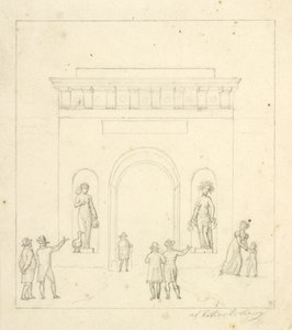 A Triumphal Arch in the Foreground with Staffage Figures by Christoffer Wilhelm Eckersberg