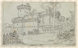 The Castle in Ostia by Christoffer Wilhelm Eckersberg