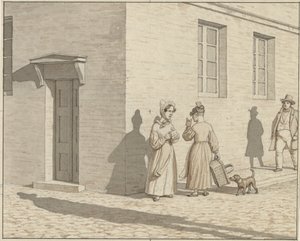 Linear Perspective as Applied in Painting - Plate VII, 1 - A Street Corner Encounter by Christoffer Wilhelm Eckersberg