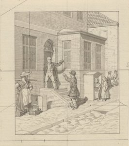 Linear Perspective Applied to Painting - Plate VII, 2 - Quarrel on the Street Steps by Christoffer Wilhelm Eckersberg
