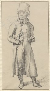 Portrait of a Standing Man with a Cane Under His Left Arm by Christoffer Wilhelm Eckersberg