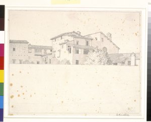 Roman Houses, Seen Over a Wall by Christoffer Wilhelm Eckersberg