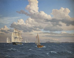Ships in the Sound North of Kronborg Castle, Elsinore