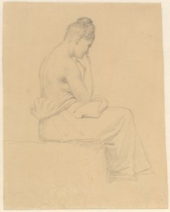 Seated Female Model Seen from the Back by Christoffer Wilhelm Eckersberg