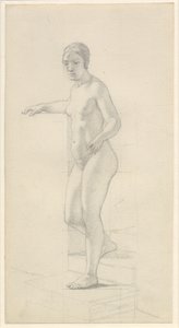 Standing Female Model by Christoffer Wilhelm Eckersberg
