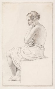 Study of a Seated Half-Naked Woman by Christoffer Wilhelm Eckersberg