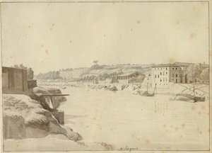 View Over the Tiber Towards Porto di Ripa Grande and Porta Portese Seen From the Bank Below Monte Aventino, Rome by Christoffer Wilhelm Eckersberg
