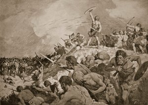 The Battle of Mons Badonicus, c.500 AD by C. Dudley Tennant
