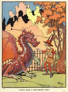 Man predicting a dragon