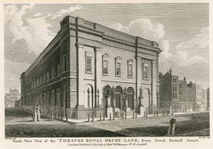 West View of the Theatre Royal, Drury Lane, London, from Great Russell Street by C. John Mayle Whichelo
