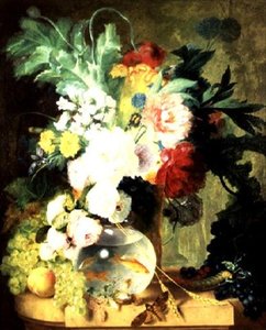Still Life with Flowers and Fishbowl by C. Kuipers