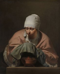 A Young Woman Warming Her Hands over a Brazier: Allegory of Winter