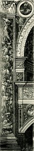 Pilaster Strip Decorated by Callisto Piazza, Tempio Civico della Beata Vergine Incoronata, Lodi, Lombardy, Italy, woodcut by Callisto Piazza