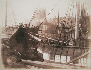Sailing Vessels in Harbour, c.1845 by Calvert Richard Jones