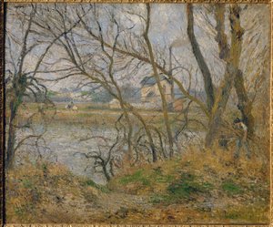 Banks of the Oise, near Pontoise, Gray Weather by Camille (after) Pissarro