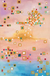 Floating Gold Squares