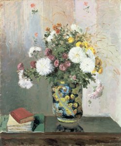 Bouquet of Flowers, Chrysanthemums in a Chinese Vase