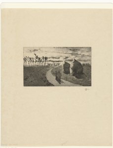 Twilight with Haystacks by Camille Jacob Pissarro