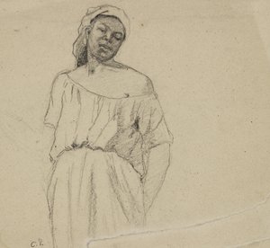 Study of a black person by Camille Jacob Pissarro