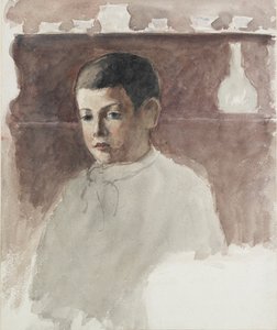 Half-length portrait of Lucien Pissarro, c1875