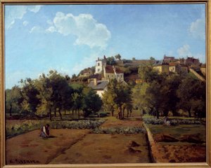 Hermitage in Pontoise. Painting by Camille Pissarro (1830-1903)