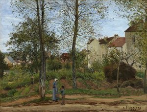 Houses at Bougival (Autumn) by Camille Pissarro
