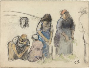 Pea Harvesters by Camille Pissarro