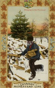 Canadian Homestead Life - Bringing in the Firewood by Canadian Photographer