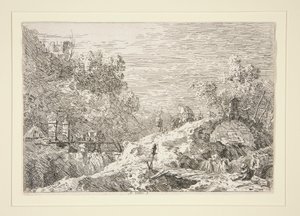 Mountain Landscape with Five Bridges, from the series Views