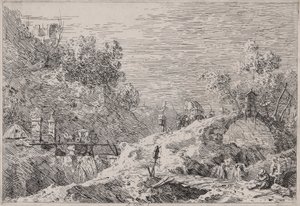 Mountain Landscape with Five Bridges, from the series Views