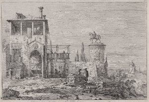The Equestrian Monument, from the series Vedute (Views) by Canaletto (Giovanni Antonio Canal)