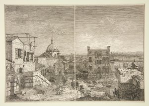 The House with the Inscription and The House with the Perstyle, from the series Vedute (Views) by Canaletto (Giovanni Antonio Canal)
