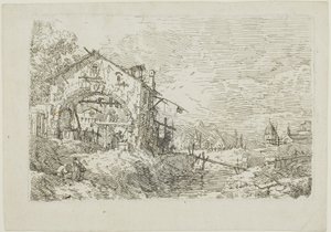 Landscape with a Woman at a Well, from Vedute