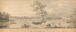 Old Walton Bridge seen from the Middlesex Shore by Canaletto