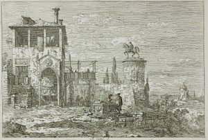 The Equestrian Monument, from Vedute by Canaletto