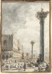 The Riva degli Schiavoni Seen from the Market at the Pier