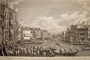 Water Festival on the Grand Canal, Venice. Left in the foreground is the 16th-century Palazzo Balbi.