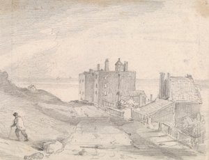 Sketch of a Cliffside Road and Buildings, Hastings by Capt. Thomas Hastings