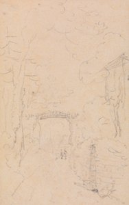 Sketch of a Tree-lined Road and Bridge, Shorwell by Capt. Thomas Hastings