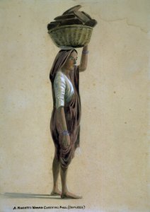 A Mahratta Woman Carrying Fuel, India
