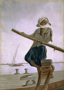 Boatman on the River Indus, India