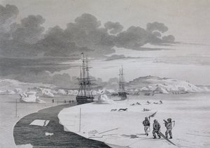 Cutting into Winter Island, October 1821, from Journal of a Second Voyage for the Discovery of a North West Passage from the Atlantic to the Pacific performed in the Years 1821-22-23, by William Edwar by Captain George Francis Lyon