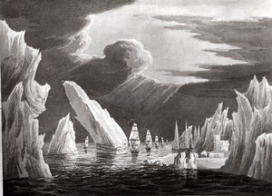 Passage through the Ice, 16th June 1818 engraved by D. Havell by Captain N. Rofs